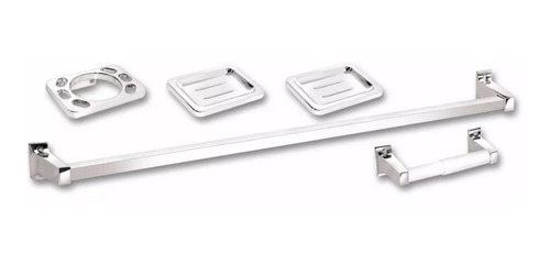 Accesorios Para Baño 5 Pzas Plastico Cromado Belt-g Gri-0046