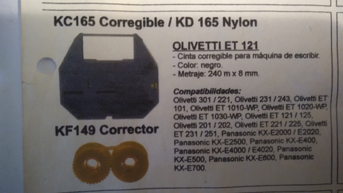Cinta Olivetti Et 121 Gr 165 Ojo De Nylon