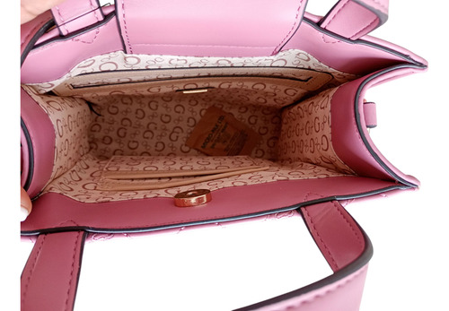 Original Bolsa Guess Crossbody Rosa Lila Rosa Lisa Oro Rosa