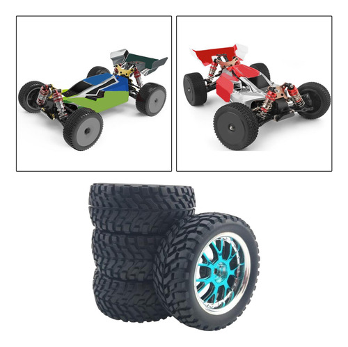 Neumáticos De Goma Para Wltoys 144001 Rueda Azul 75x30mm