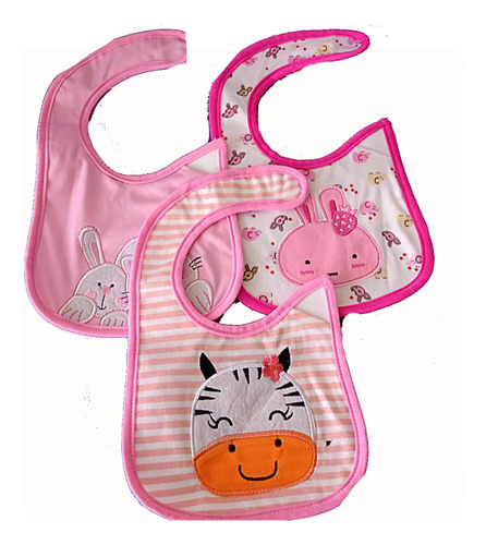 Baberos Bordados Para Bebé Paquete X3