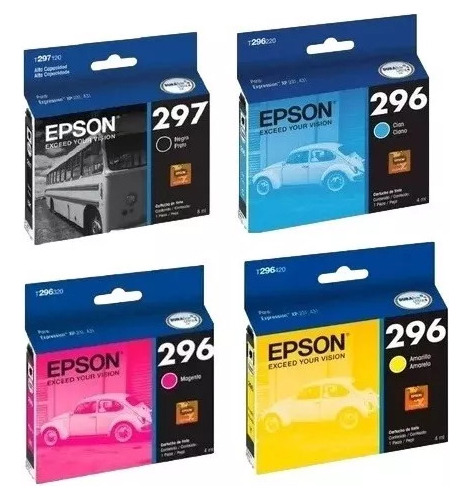 Cartucho Epson 297 + 296 X3 Colores Xp231 Xp241 Xp431 Xp441