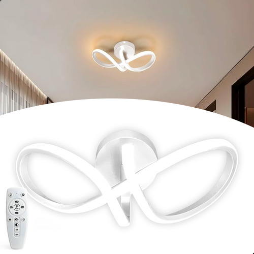 Plafon Lustre Led Infinito Teto Spot Luminária Mesa Cozinha Sala 34cm Dimmer 3 Tons Quente Frio Natural Amsterdã Branco Casa Attract 4x4sc