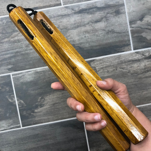 Imagen 3 de 7 de Nunchakus Chacos Ninja Defensa Madera 35cm 1303-c