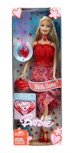 Barbie With Love Valentine Card & Necklace 2005 Edition