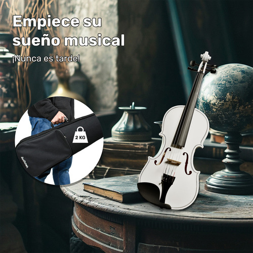 Violin 4/4 Incluye Arco Brea Estuche Acustico Blanco