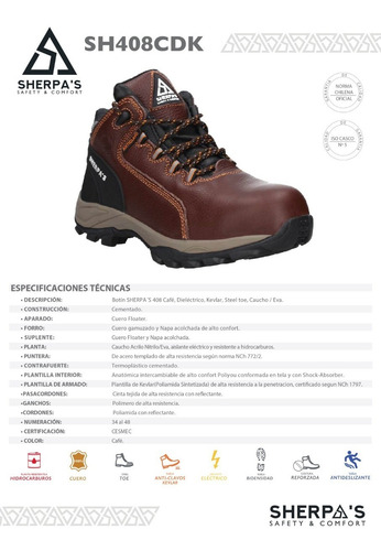Imagen 6 de 7 de Zapatos De Seguridad Sherpa´s 408