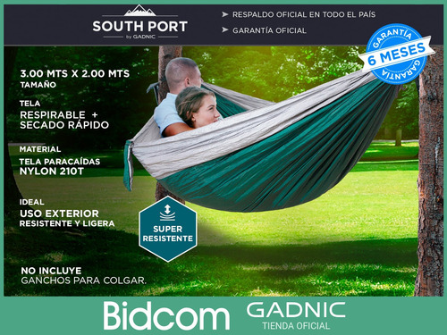 Imagen 2 de 8 de Hamaca Paraguaya 2plazas Gadnic 300x200cm Camping + Bolso