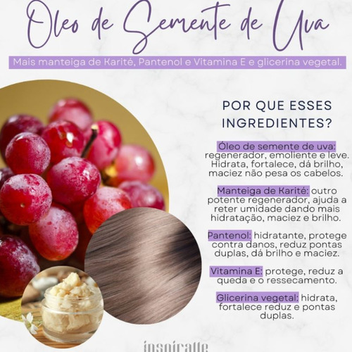 Shampoo Inspiralle 250ml Óleo De Semente De Uva Nutre!