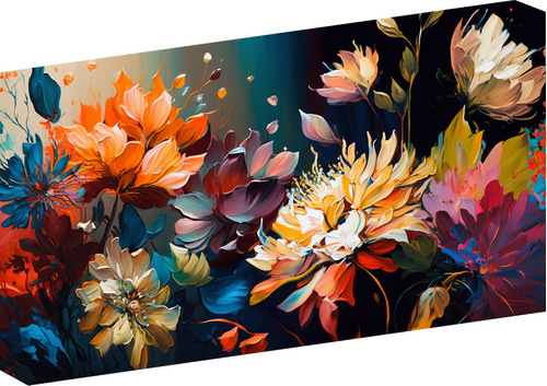 Cuadro Lienzo Canvas Flores Color  Comedor Oleo Sala 50*60cm