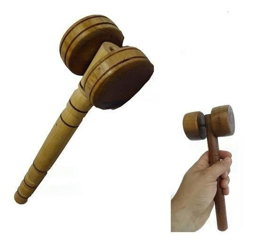 Set (2) Masajeador En Madera Artesanal Para Espalda Hombros