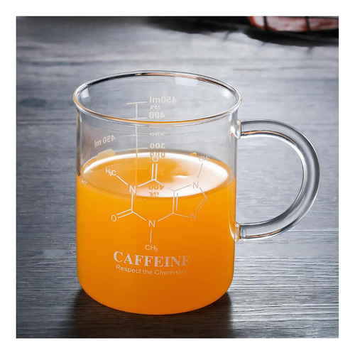 Taza De Café, Taza De Té De Vidrio Con Moléculas Químicas