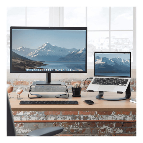 Suporte Para Monitor Mesa Minimalista E Ergonomico - Preto