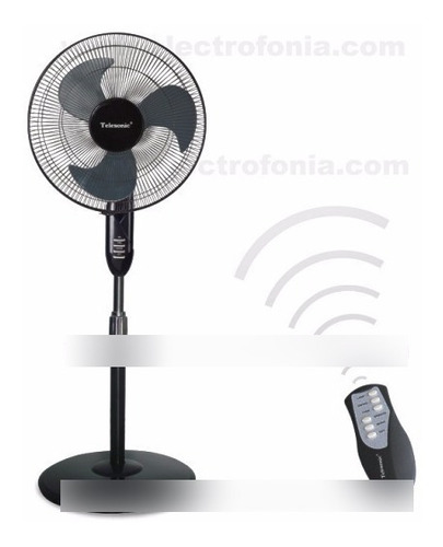 Ventilador de pie Telesonic VPO316-12RC blanco con 3 aspas, 16" de diámetro 220 V