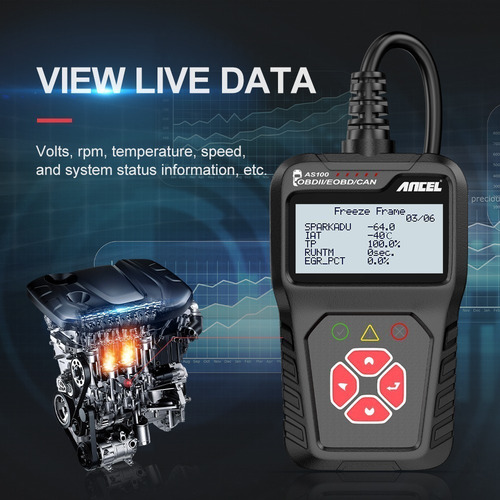 Ancel As100 Obdii Auto Scanner Check Engine Ferramenta De Di