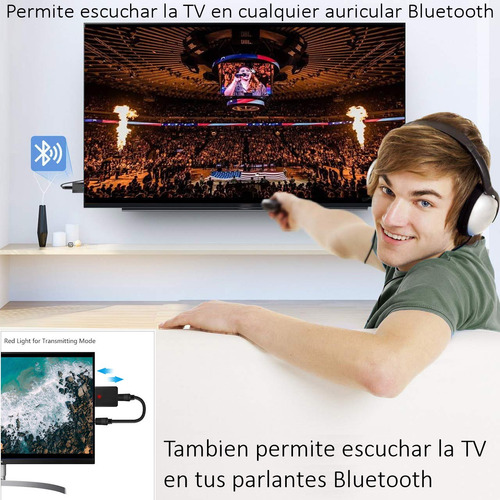Imagen 5 de 6 de Transmisor Y Receptor De Audio Bluetooth Jack 2 En 1 Tv ®