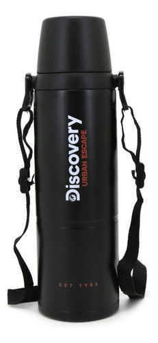 Termo Discovery Inox Con Correa, Tapa Vaso Y Pico Cebador Negro