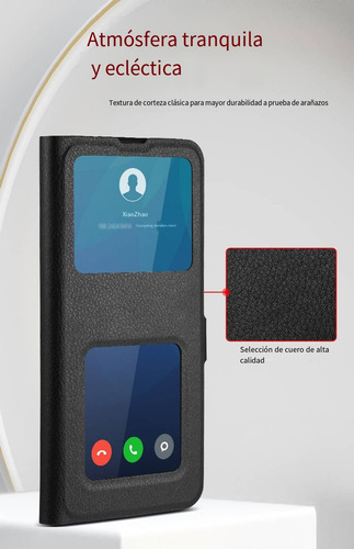Funda De Piel Para Vivo X20 Plus/x21/x23 Con 2 Ventanas De Visualización Y Función Atril