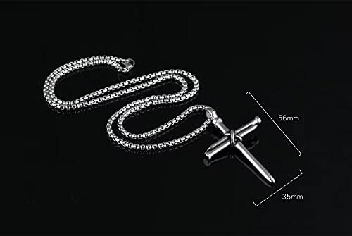 Imagen 2 de 3 de Collar Con Colgante De Cruz De Clavo De Acero Inoxidable Sun