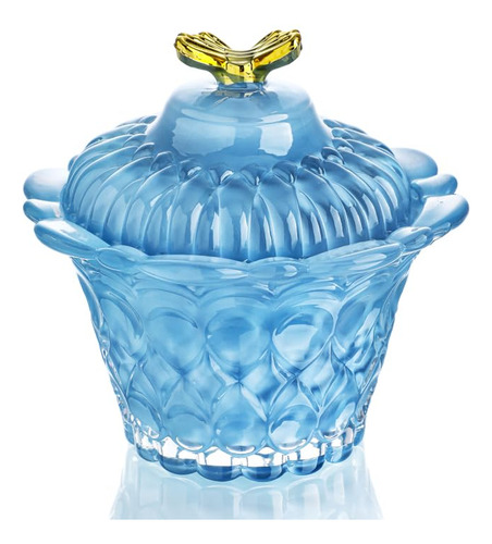Kanpura Joyero De Cristal Azul, Tarros De Cristal Decorativo