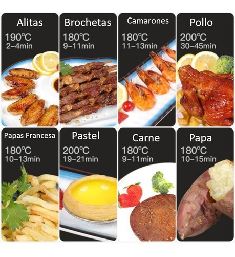 Horno Freidora De Aire Electrica 6l 2400w Airfryer Sin Aceit