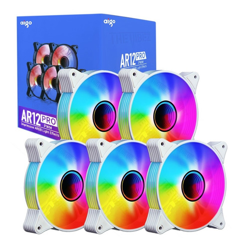 Cooler Fan Aigo Ar12 Pro Argb + Pwm 5 Fans Infinity Brancos