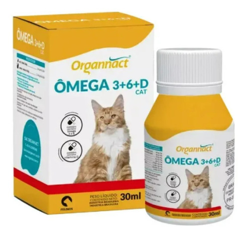 Omega 3+6+d Cat 30ml Suplemento Oleo De Peixe - Organnact