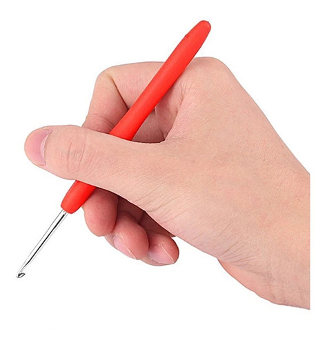 Agujas Ergonómicas Crochet Tejer Mango Siliconado X 10 Und