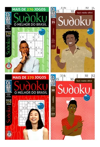 Kit 10 Revistas Livros Sudoku Coquetel Facil Medio E Dificil