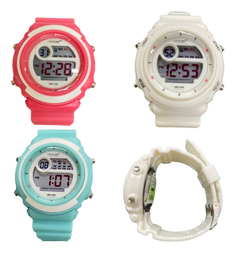 Reloj Digital Deportivo Para Mujer Niños Luz Alarma Lon001