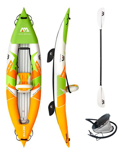 Kayak Inflable 1 Persona + Remo + Inflador Pvc Gtia 6meses