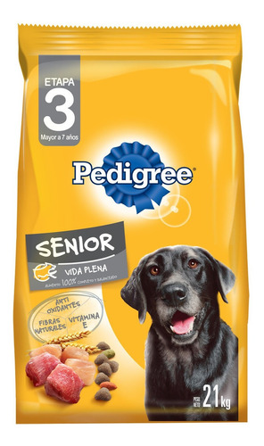 Imagen 1 de 2 de Alimento Pedigree Vida Plena Etapa 3 para perro senior todos los tamaños sabor mix en bolsa de 21kg