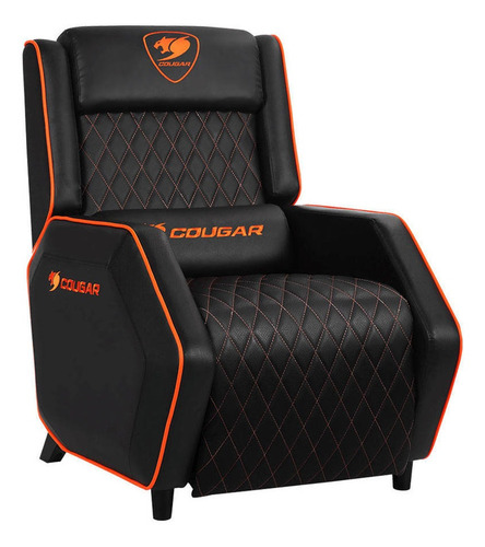 Sillon Gamer Cougar Ranger Naranja Eco Cuero Reclinable