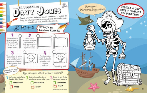 Piratas: Gran Coloreable, De Libsa. Serie Gran Coloreable Editorial Marin Libsa, Tapa Blanda, Edición Primera En Español, 2016