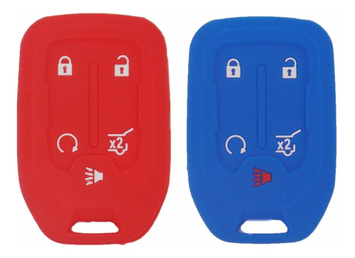 Lemsa 2pcs Rubber Silicone Smart Key Fob Case Cover Protecto