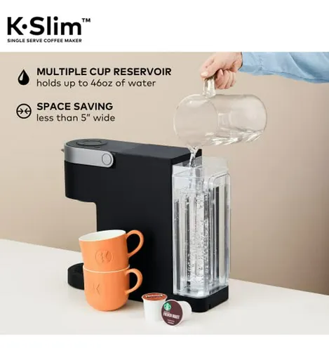 Keurig K-slim Y Espumador De Leche Negro - Cafetera Individu
