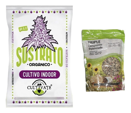 Sustrato Cultivate Indoor 80lts Con Triple 15 Lj 500gr