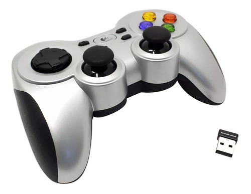 Joystick inalámbrico Logitech F710 plata y negro