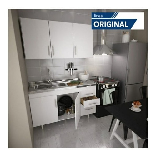 Imagen 2 de 5 de Combo Cocina Bajo Mesada 1.20mts+alacena+mesada Ce