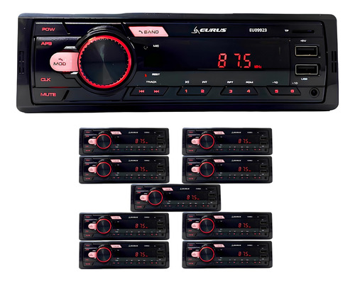 Kit 10 Radio Som Automotivo Eurus Com Bluetooth Dupla Usb Sd