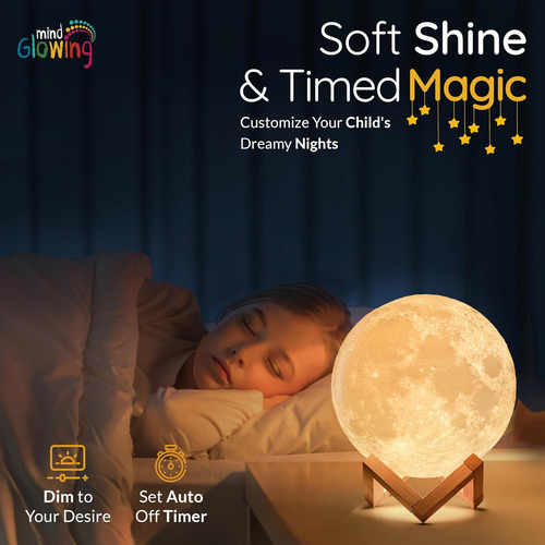 Lámpara De Luna 3d Luz Nocturna Dormitorio De Niños, ...