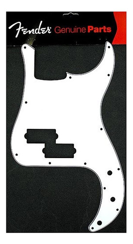 Fender Precision Bass Pickguard, 13 Agujeros, Blanco, 3 Capa