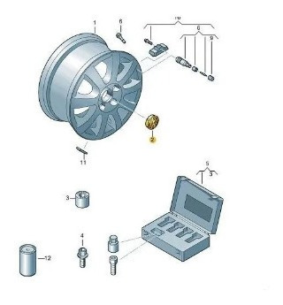 Calota Central Roda Amarok Golf Jetta Original 3b7601171xrw