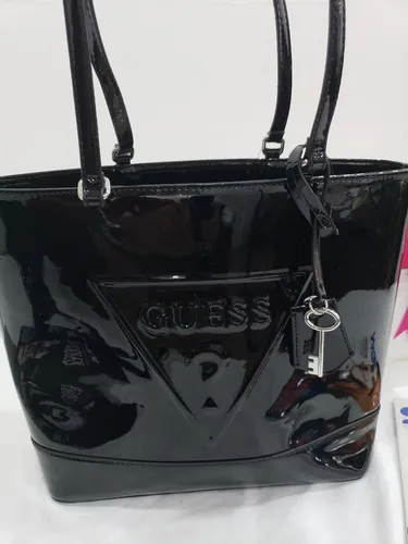 Es barato El cuarto Incompatible Bolsa De Charol Negra Para Dama Guess Original Usa Baldwin | Envío gratis