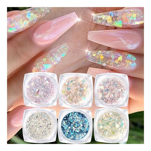 Kit Glitter Flocado Unha Encapsulada Gel Nail Art Decoração Cor Colorido2