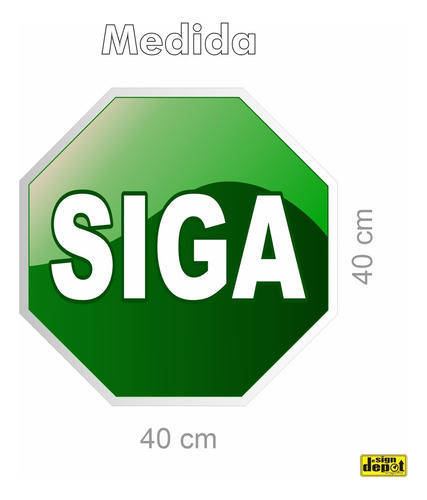 Letrero Señalética Siga 3d Octagonal Aragonmx 40 X 40 Cm