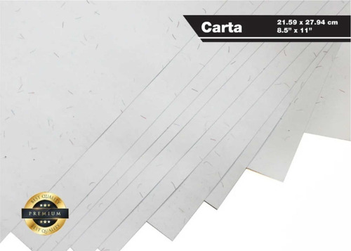 100 Hojas De Papel Seguridad 90 Gr Tamaño Carta Color Blanco