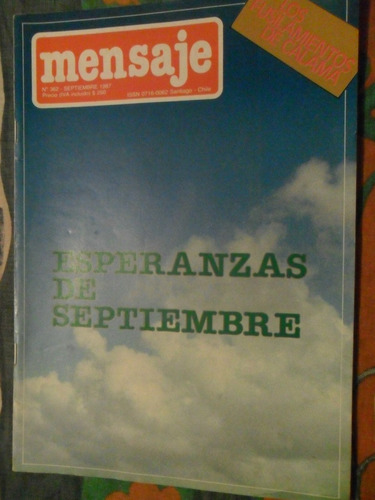 Mensaje Nº 362 Septiembre 1987