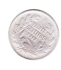 Moneda 20 Centavos 1913