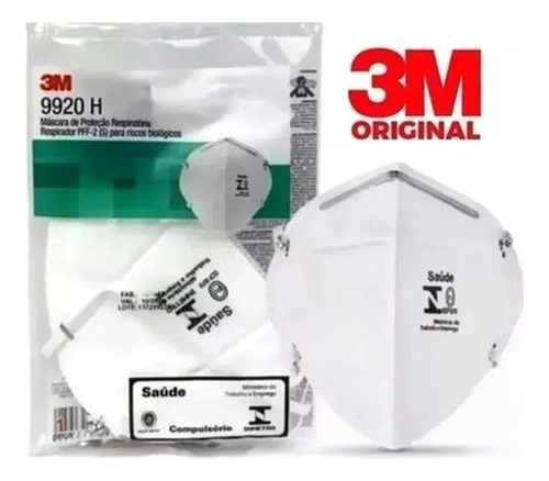 02 Máscara De Proteção Respiratória 3m 9920h Pff2 N95 Kn95